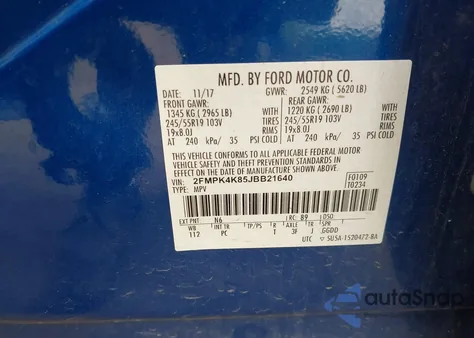 2018 Ford Edge Titanium from USA, damaged, VIN 2FMPK4K85JBB21640